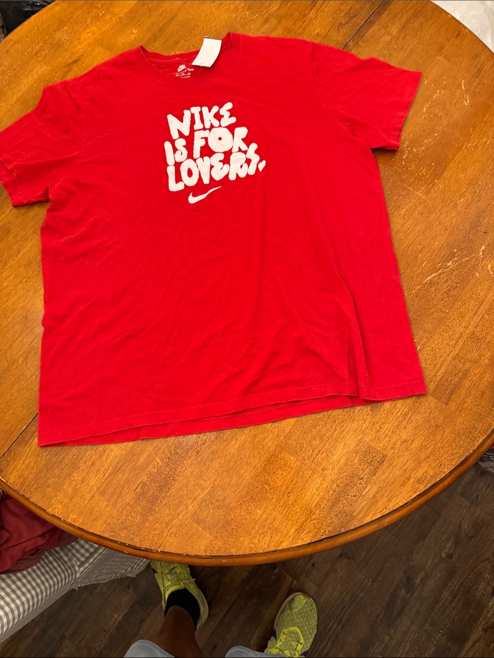Nike Red Tee with White 'Nike Is For Lovers' Graphic xxl